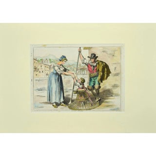 Bartolomeo Pinelli, Roman Costume, Etching, 1819 For Sale