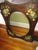 French Country Vintage French Country Ornate Hand Painted Wood With Flower Design Mirror For Sale - Image 3 of 15