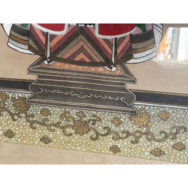 Wood Antique Chinese Ancestor Portrait Paintings - Pair For Sale - Image 7 of 7