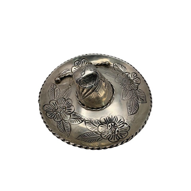 1940s Mexican Sanborns Sterling Silver Sombrero Trinket or Ring Dish For Sale - Image 4 of 6