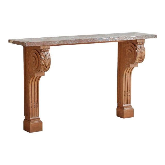 French Art Nouveau Wall Console Attributed to Jean Charles Moreaux, 1940s For Sale