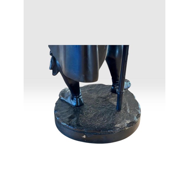 Antique 25” Signed French Bronze Sculpture the Landsknecht by Albert-Ernest Carrier Belleuse For Sale - Image 9 of 12