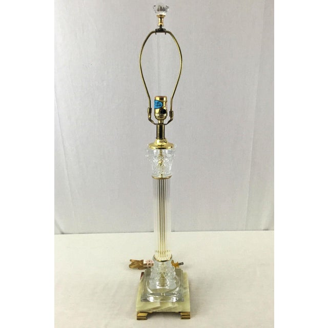 Vintage MidCentury Crystal Clear Industries European Crystal Marble Doric Neoclassical Column