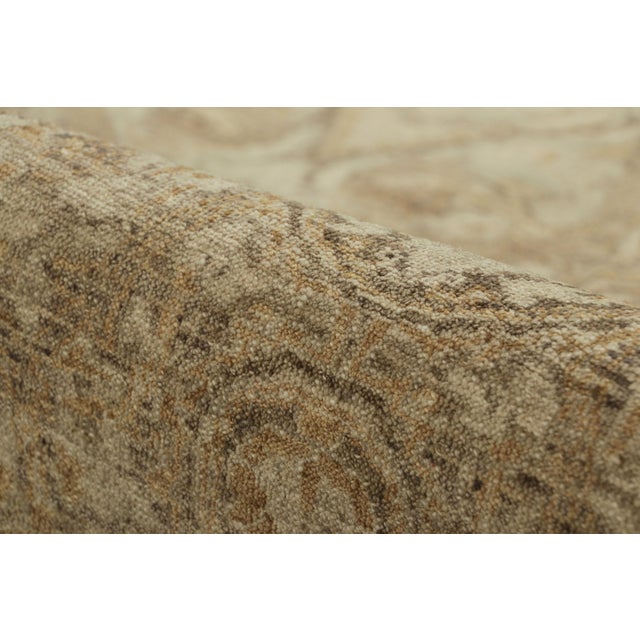 Rug & Kilim’s Modern Classics Rug in Beige-Brown and Gold Floral Patterns For Sale In New York - Image 6 of 7