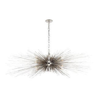 Strada Large Linear Polished Nickel Chandelier For Sale