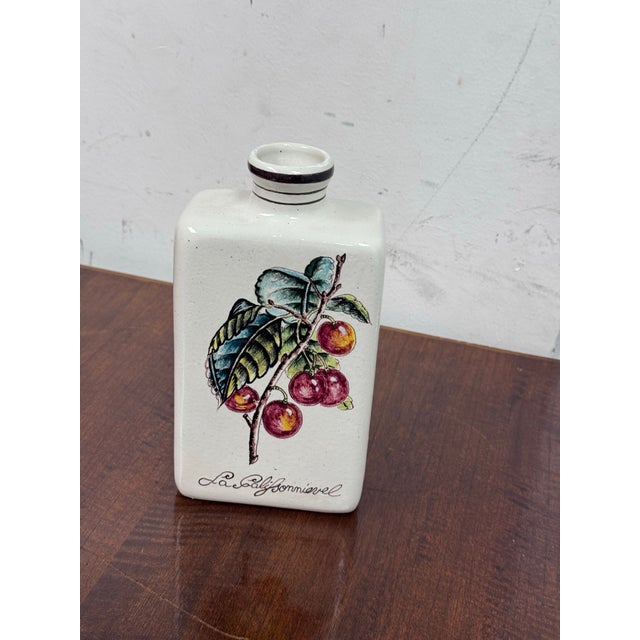 Vintage Italian Majolica Ceramic Bottle For Sale - Image 9 of 12