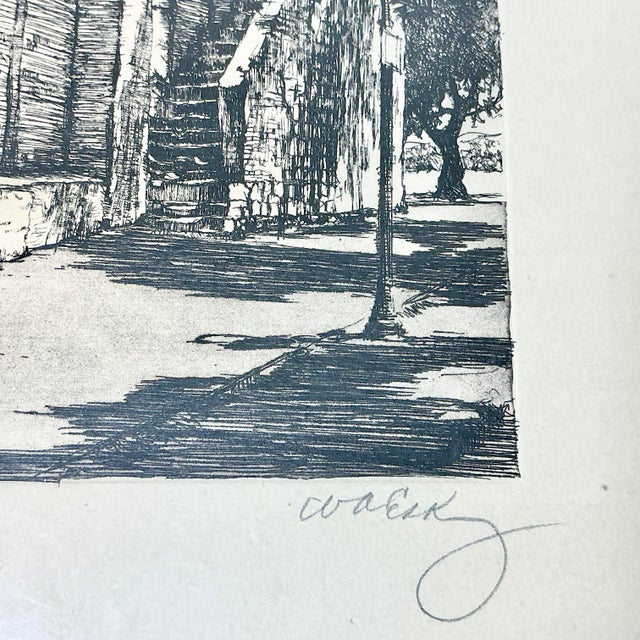 Antique Copper Plate Etching Plate Ink Block Lithograph, San Gabriel Mission For Sale - Image 6 of 16