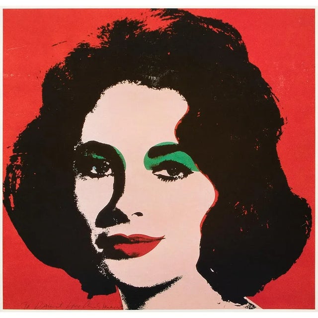 Red The Andy Warhol Foundation Lithograph After Andy Warhol "Liz" For Sale - Image 8 of 9