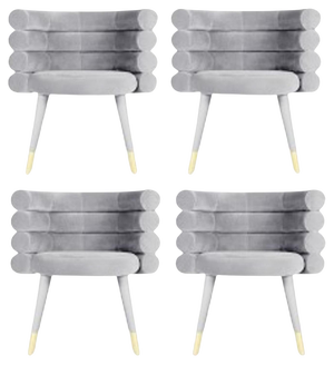 Grey Marshmallow Dining Chairs by Royal Stranger, Set of 4