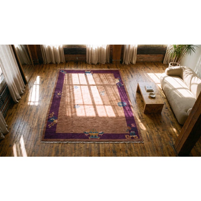 Early 20th Century Chinese Art Deco Carpet ( 9' x 14'3" - 275 x 435 ) For Sale - Image 12 of 12