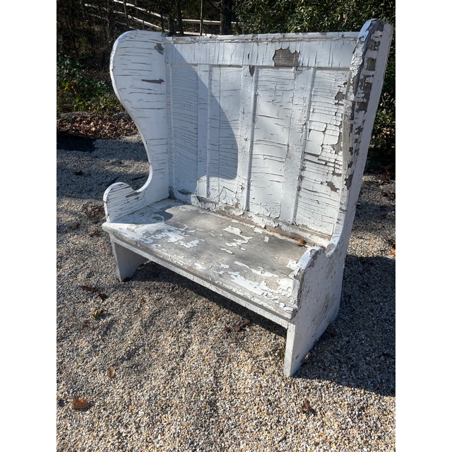 Arts & Crafts 1910s Arts and Crafts Period Porch Bench With Weathered Surfac For Sale - Image 3 of 9