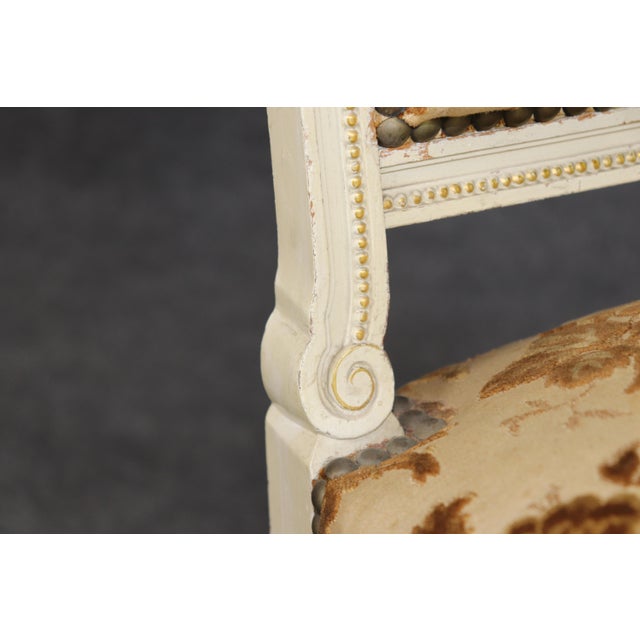Paint 19th C Pair Louis XVI Style Paint Decorated French Side Chairs For Sale - Image 7 of 12