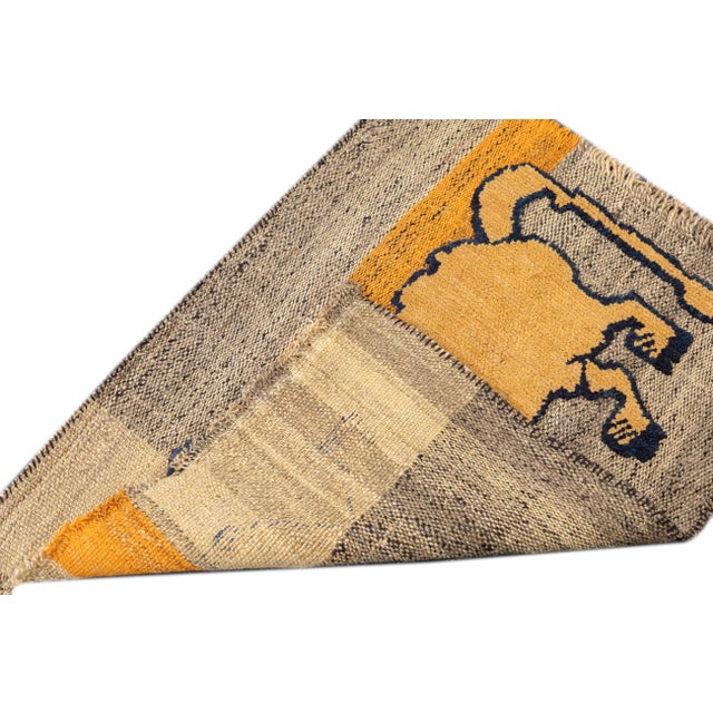 1920s Antique Handwoven Gabbeh Palas Textile Art For Sale - Image 5 of 11