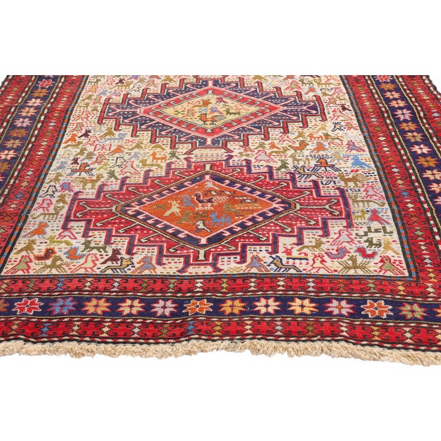 Vintage Caucasian Soumak Rug, 03'10 X 06'03 For Sale - Image 4 of 10