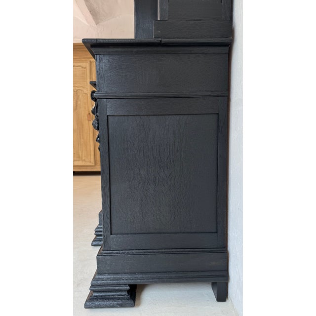 Large Antique Ebonised Oak Bookcase, 1890s For Sale - Image 16 of 18