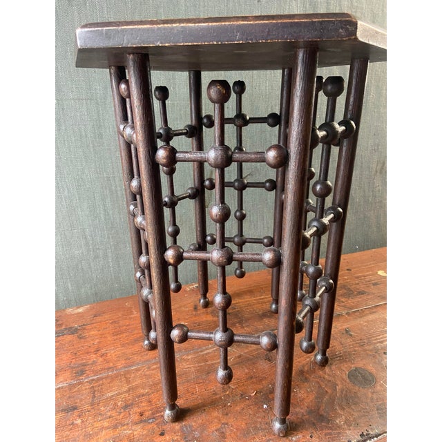 Arts & Crafts 1910s Arts & Crafts Oak Side Table or Tabouret For Sale - Image 3 of 6