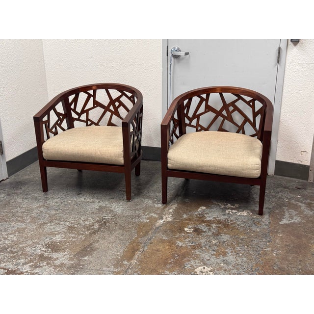 Crate & Barrel Ankara Lounge Chairs, Pair For Sale In San Francisco - Image 6 of 12