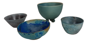 Vintage Handmade Ceramic Bowls, 1980s, Set of 4