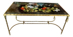 Bronze & Lacquer Coffee Table , Maison Bagues