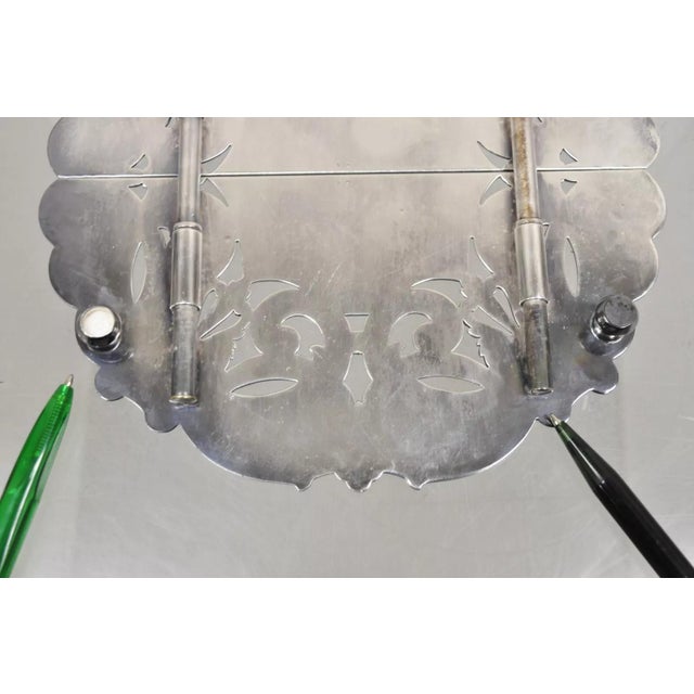 Silver Vintage Lbs Co Victorian Style Silver Plated Round Expandable Trivet For Sale - Image 8 of 9