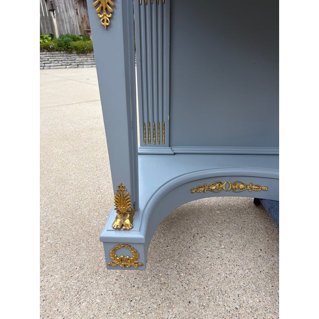 A Pair of Empire Revival Consoles With Gilded Sphinxes and Marble Tops For Sale - Image 13 of 17