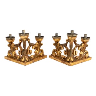 Ecclesiastical Giltwood Altar Candlesticks For Sale