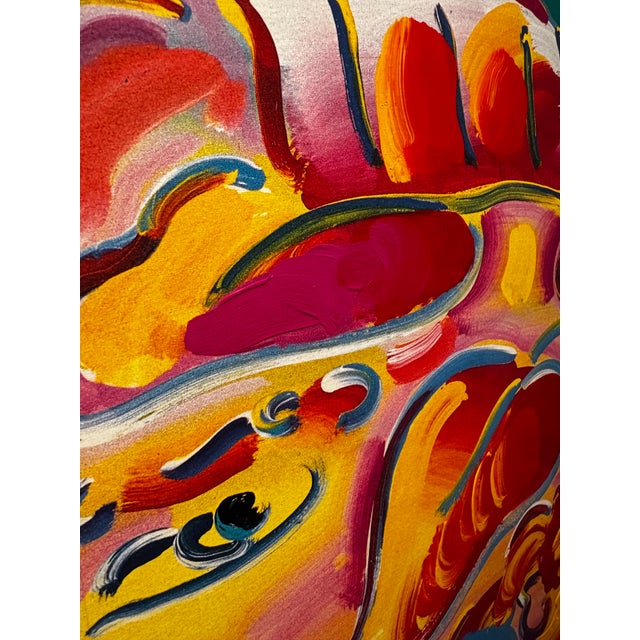 Paper Peter Max "Profile Series 7" (2001) Unique Mixed Media Acrylic Painting, Hand Signed - Framed With Coa For Sale - Image 7 of 9