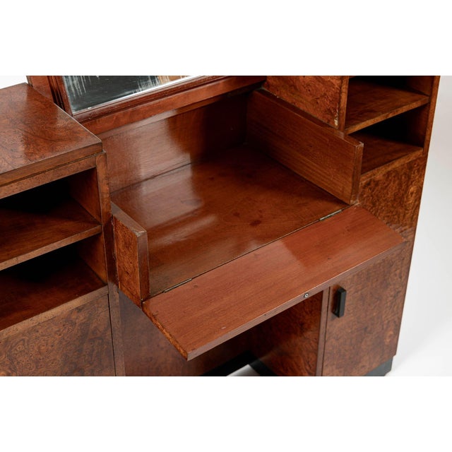 Brown American Art Deco Birdseye Maple Vanity Cabinet or Dressing Table, Circa 1930 For Sale - Image 8 of 18