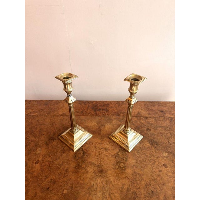 Antique Regency Brass Candlesticks, 1820, Set of 2 For Sale - Image 4 of 5