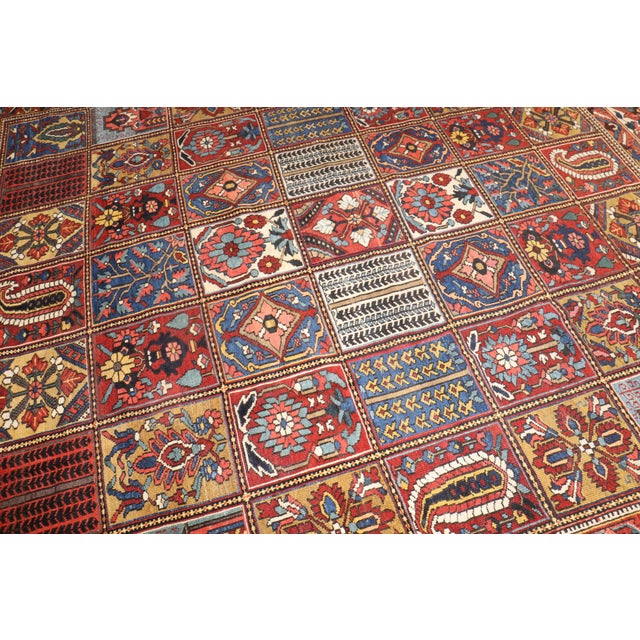 Textile Early 20th Century Zabihi Collection Persian Bakhtiari Garden Box Square Room Size Rug - 10'7" x 10'10" For Sale - Image 7 of 10