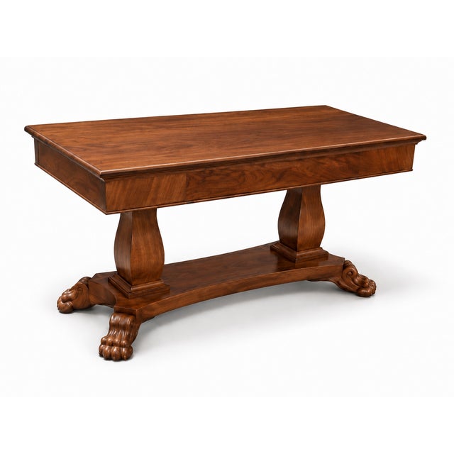 Mid-Century Modern Antique Rectangular Wooden Library or Writing Table/Desk For Sale - Image 3 of 7