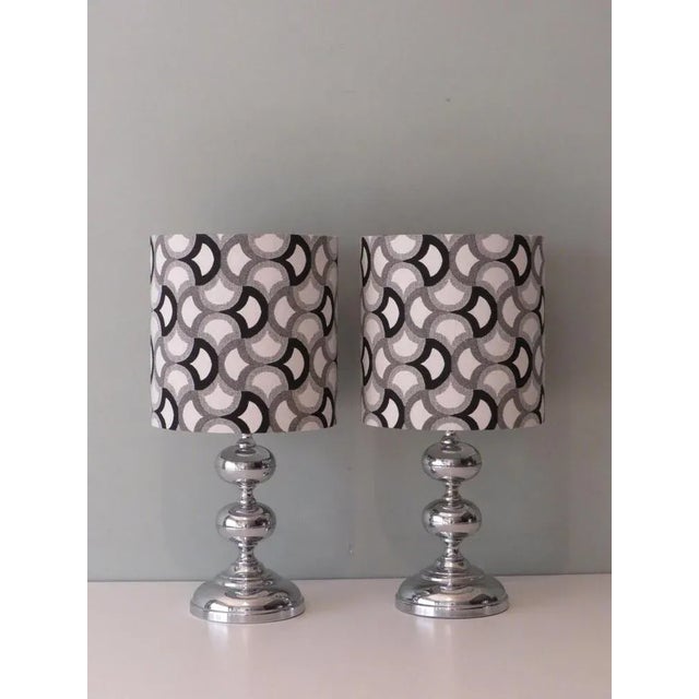 Mid-Century Modern Space Age Chromed Table Lamps, 1960s, Set of 2 For Sale - Image 3 of 8