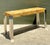 Vintage Laminate Burl Wood and Chrome Console Table For Sale - Image 4 of 18