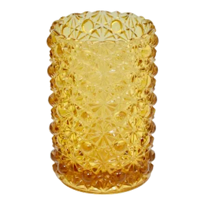 Viking Amber Glass Cylinder Vase