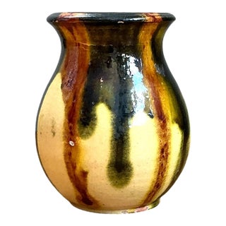 Vintage Drip Glaze Ceramic Vase For Sale