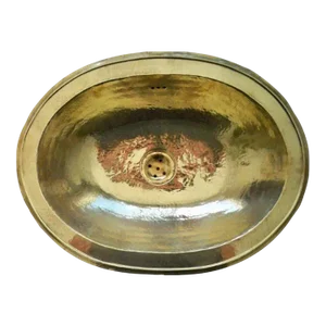 1950s Polished Brass Wash Basin