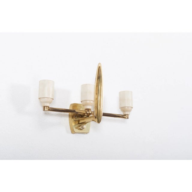 Mid-Century Alraune Brass and Acrylic Glass Sconce by J. T. Kalmar, 1950s For Sale - Image 11 of 12