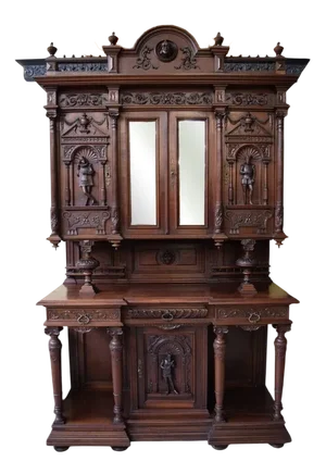 Antique Walnut Buffet, 1880s