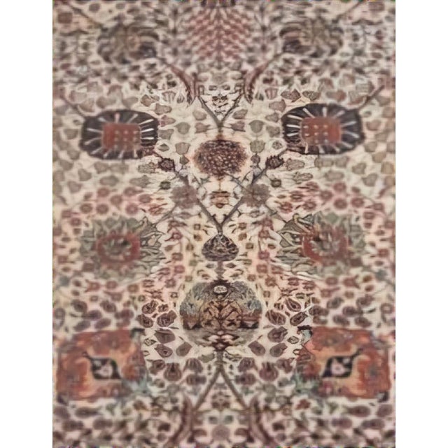 1940s Mid-Century Kashan-Style Hand-Knotted Rug with Central Medallion, 1940s For Sale - Image 5 of 6