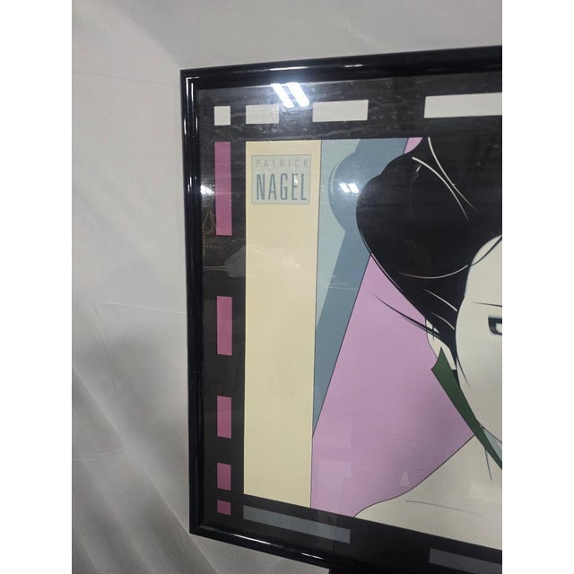 Patrick Nagel Vintage Patrick Nagel Mirage Editions Framed Art Print For Sale - Image 4 of 6
