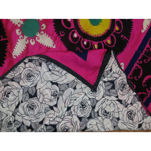 Bright Pink Late 20th Century Bright Pink Suzanni Embroidery Textile For Sale - Image 8 of 9