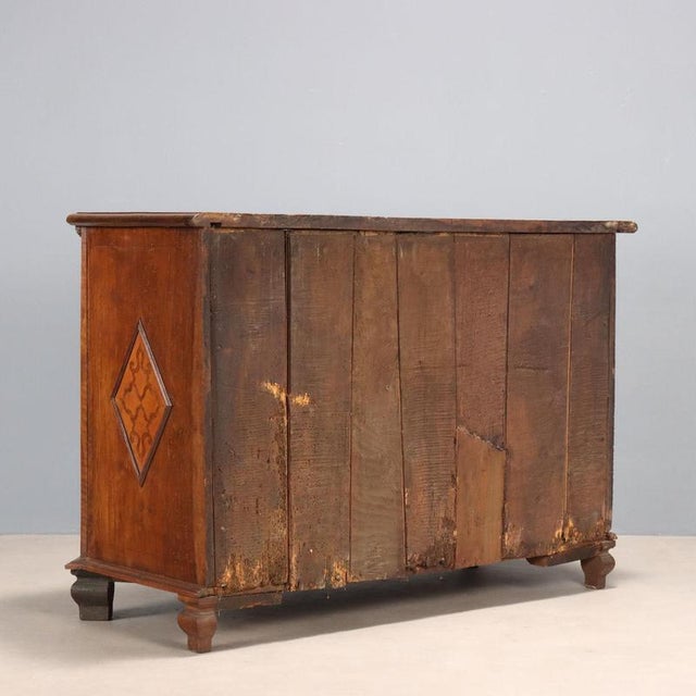 Baroque Chest of Drawers in Walnut and Olive Wood For Sale - Image 12 of 13