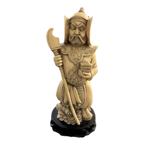 Vintage Carved Warrior Figure Made of Resin