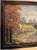 1990s Autumn Foliage Landscape With a Stream and Bridge Oil on Board Painting For Sale - Image 5 of 6
