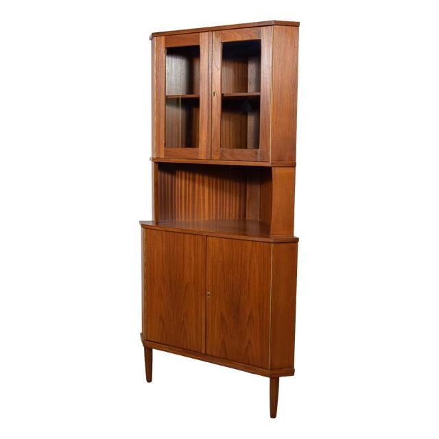 Mid-Century Modern Teak Corner Cabinet, Denmark, 1960s For Sale
