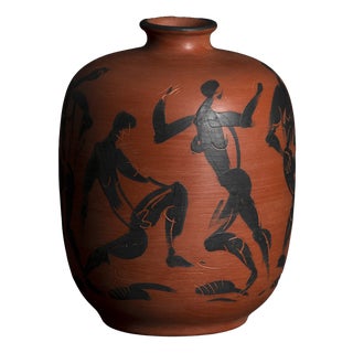 Hand-Painted Ceramic Vase by Dietmar Liedke for Karlsruher Majolika, 1970s For Sale