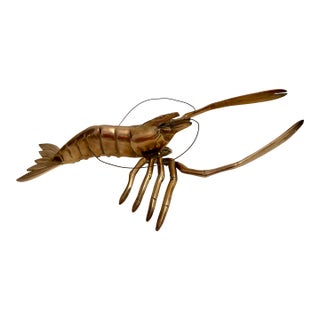 Giant Brass Crawfish or Lobster Sculpture, Hollywood Regency Style For Sale