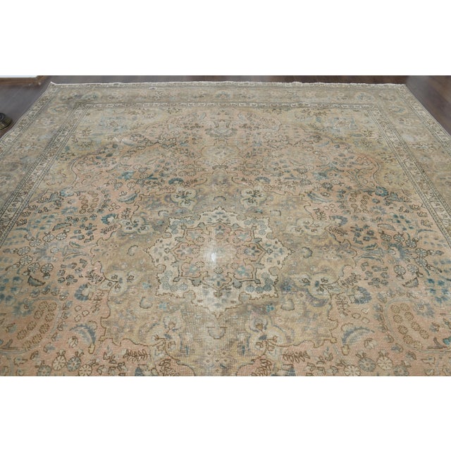 1970s Vintage Persian Handmade Wool Orange Area Rug For Sale - Image 11 of 11