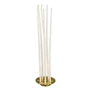 Vintage 1970s Deadstock Dansk Jhq Jens Quistgaard Brass Saucer Spray Taper Candle Set