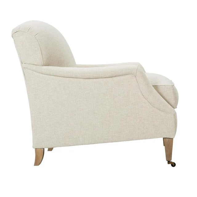Alcott Chair, Cream Linen For Sale - Image 6 of 12